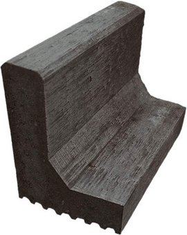 Thumbnail - Diephaus Bordstein, Beton, HxBxL: 24 x 40 x 18 cm - grau