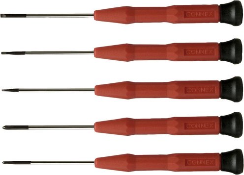 CONNEX Schraubendrehersatz, Stahl, PH, 5-tlg., 76g - rot