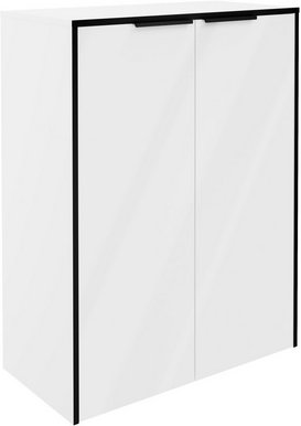 FACKELMANN Doppel-Midischrank »Flair«, 2 Türen, Weiss/Weiss, 602 x 823 x 320 mm
