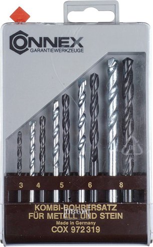 CONNEX Bohrersatz, Ø 3/4/5/6/8 mm, 9 - silberfarben