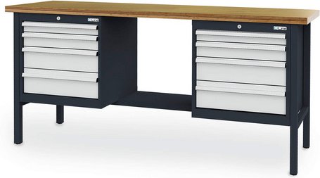 Simplaflex Kastenwerkbank, BxH: 200 x 96 cm, Stahlblech - bunt
