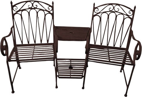 GARDEN PLEASURE Gartenbank »Rinjani«, Metall, BxHxT: 157 x 99,5 x 70,5 cm - braun