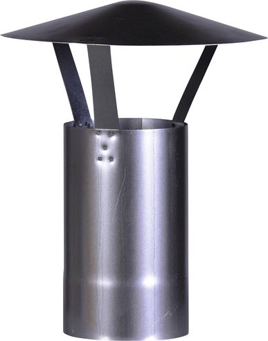 FIREFIX® Schornstein-Regenhaube, Ø: 12 cm, Stärke: 0,6 mm, Stahl - silberfarben