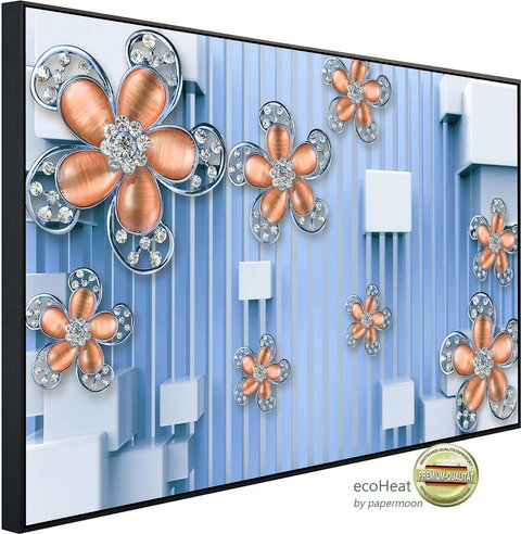 papermoon Infrarotheizung »EcoHeat - Muster mit Blumen«, Matt-Effekt - bunt