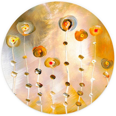 Thumbnail - K&L Wall Art Vliestapete »Runde Vliestapete«, Niksic Kunstdruck Golden Eye, mehrfarbig, matt - bunt