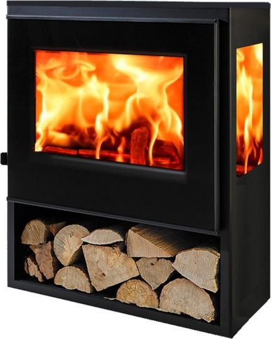 PANADERO Kaminofen »Java Trivision«, schwarzmetallic, Stahl, 5,9 kW