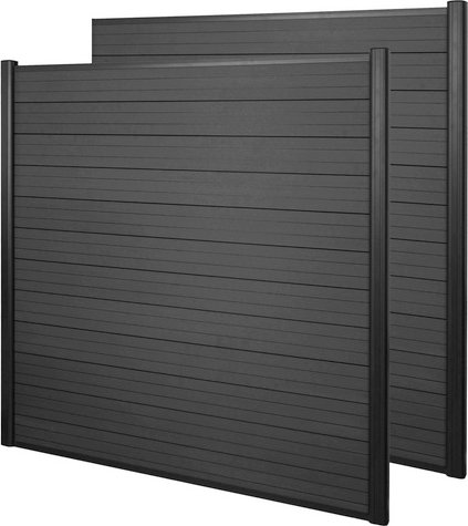 MVG WPC-Sichtschutz »MVG-HA018«, 1x Basiselement + 1x Erweiterungselement - schwarz
