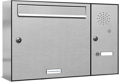 AL BRIEFKASTENSYSTEME Briefkasten, Parteien: 1, Aufputzmontage, BxHxT: 153,294 x 34,5 x 11,6 cm - silberfarben