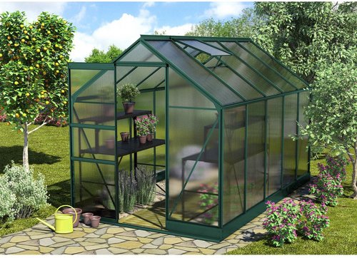 VITAVIA Gewächshaus »Apollo«, 6,2 m², Kunststoff/Aluminium, winterfest - gruen