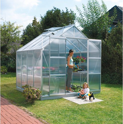 VITAVIA Gewächshaus »Mars Plus 6700«, BxHxL: 257 x 238 x 258 cm - silberfarben