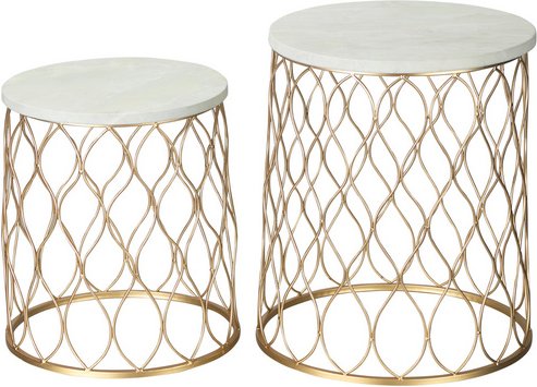 Outsunny Gartentisch, LxBxH: 41 x 41 x 46 cm - goldfarben