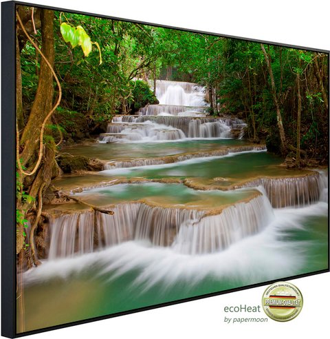 papermoon Infrarotheizung »EcoHeat - Tiefer Waldwasserfall«, Matt-Effekt - bunt