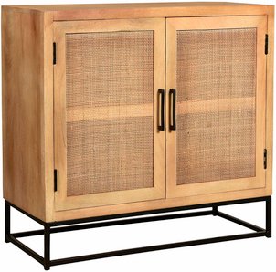 SIT Kommode »CANE«, Mangoholz/Rattan/Metall, 2-türig - braun