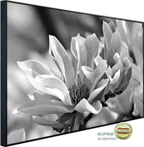 papermoon Infrarotheizung »EcoHeat - Blume Schwarz + Weiss«, Matt-Effekt - bunt