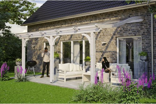 SKANHOLZ Terrassenüberdachung »Venezia«, Breite: 541 cm, Dach: Polycarbonat (PC), weiß - weiss