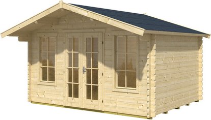 SKANHOLZ Gartenhaus »Trondheim«, Holz, BxHxT: 420 x 264 x 300 cm (Außenmaße inkl. Dachüberstand) - beige