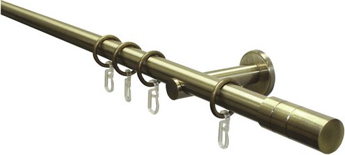 GARDINIA Gardinenstangen-Set »Zylinder«, Länge 1200 mm, Ø 20 mm, Metall - silberfarben