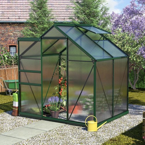 VITAVIA Gewächshaus »Calypso«, 3 m², Kunststoff/Aluminium, winterfest - gruen