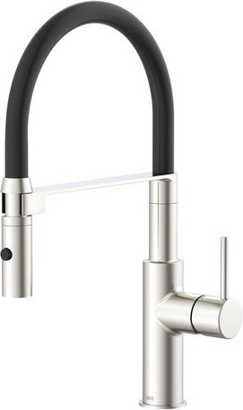 LENZ Küchenarmatur »NALU«, 3/8", Messing, nickel/schwarz-matt - silberfarben | schwarz