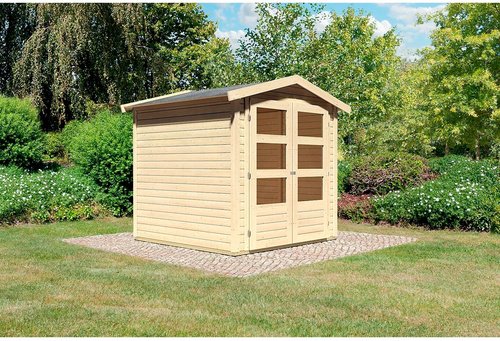 KARIBU Gartenhaus »Amberg 2«, Holz, BxHxT: 186 x 201 x 186 cm (Außenmaße inkl. Dachüberstand) - beige