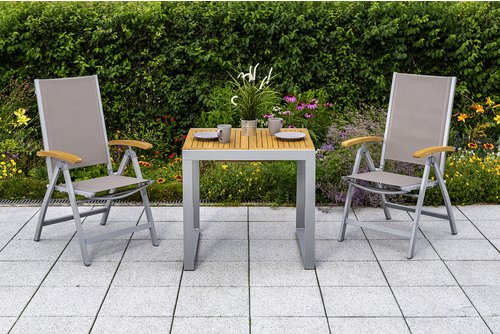 MERXX Ausziehtisch »Naxos«, mit Akazienholz-Tischplatte, BxTxH: 70 x 120 x 74 cm - beige