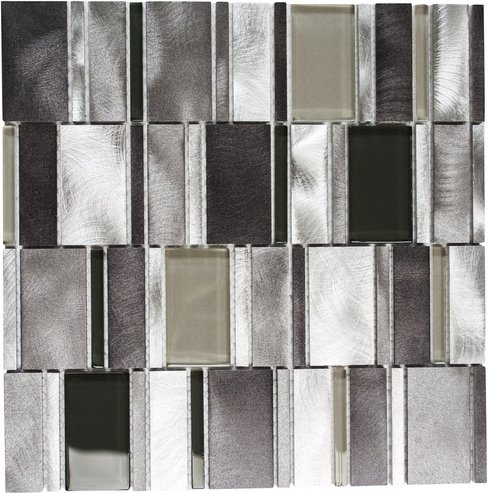 HuH Mosaik Mosaikfliese »Modern-Mix«, BxL: 30,1 x 30,1 cm, Wandbelag - grau