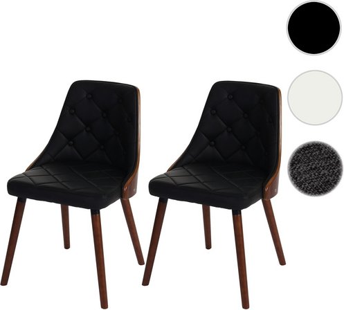 MVG Esszimmerstuhl »MVG-A75«, 2er-Set, Rautenmuster - schwarz