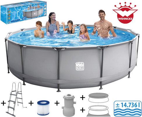 HAPPY PEOPLE Rundpool, grau, ØxH: 457 x 106 cm