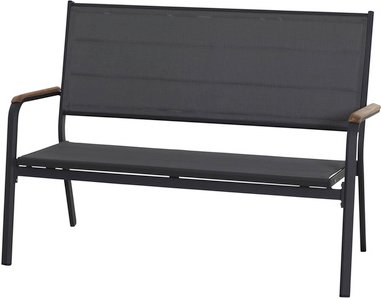 Thumbnail - SIENA GARDEN Gartenbank »Tesoro«, 2-Sitzer, Aluminium/Teakholz/Textil - grau