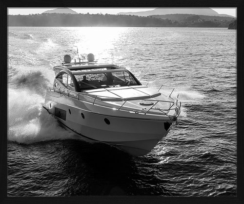 ANY IMAGE Digitaldruck »Yacht«, Rahmen: Buchenholz, Schwarz