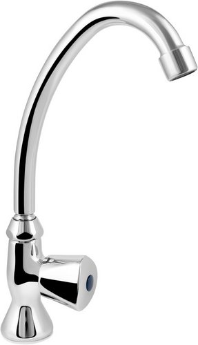 WELLWATER Wasserhahn, verchromt, mit schwenkbarem Rohrauslauf - silberfarben
