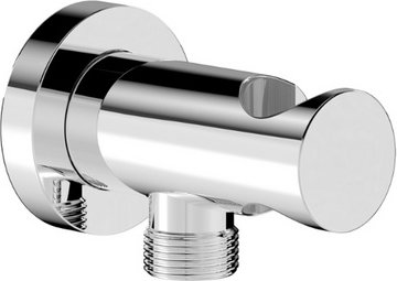 Chris Bergen Wandanschlussbogen, Messing, chrom, mit Rückflussverhinderer - silberfarben