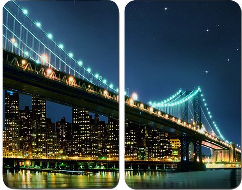 WENKO Abdeckplatte »Brooklyn Bridge«, BxHxT: 3 x 1,8 x 52 cm, Glas/Thermoplaste, mehrfarbig