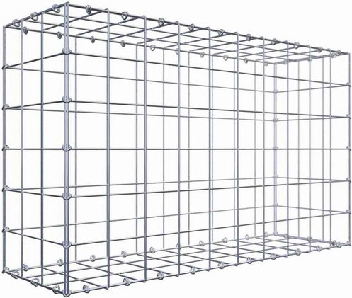 Thumbnail - Gabiona Gabione, silbergrau, Maschenweite 10 cm x 10 cm, C-Ring - silberfarben