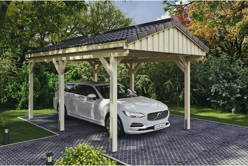 Thumbnail - SKANHOLZ Carport »Fichtelberg«, BxT: 317 x 566 cm, Firsthöhe: 303 cm, unbehandelt - beige