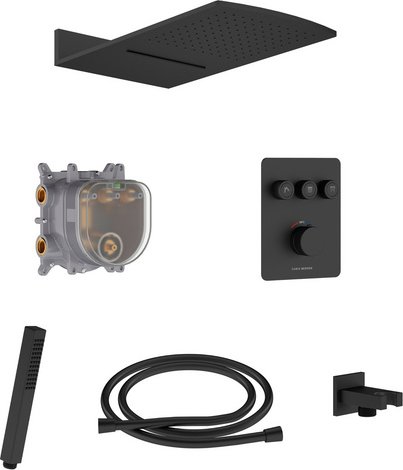 Chris Bergen Duschsystem Unterputz „Aquatronic", schwarz matt