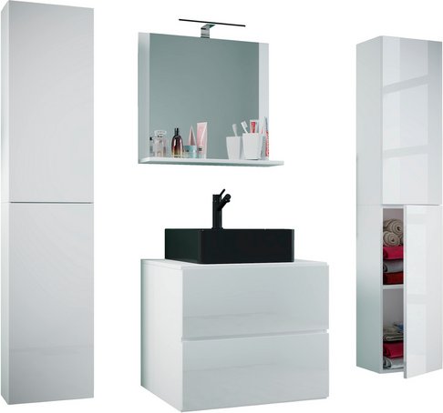 VCM Waschplatz-Set »Lendas«, 5-tlg., 60 cm, weiß - weiss