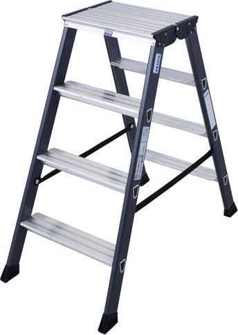 Thumbnail - KRAUSE Stufen-Doppelleiter »MONTO«, Anzahl Stufen: 8, aus Aluminium - silberfarben