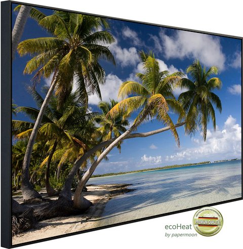papermoon Infrarotheizung »EcoHeat - Strand mit Palmen«, Matt-Effekt - bunt