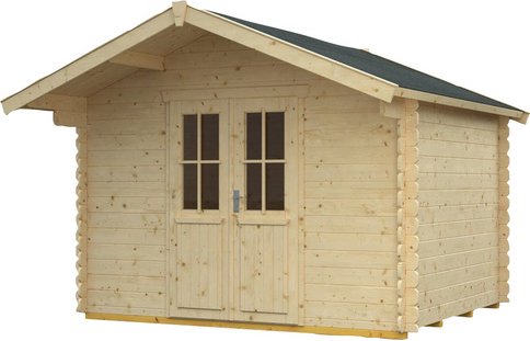 SKANHOLZ Gartenhaus »Faro«, Holz, BxHxT: 340 x 256 x 200 cm (Außenmaße inkl. Dachüberstand) - beige