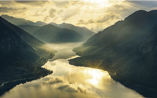 Thumbnail - KOMAR Vliestapete »Gold Mountains«, Breite 400 cm, seidenmatt - bunt