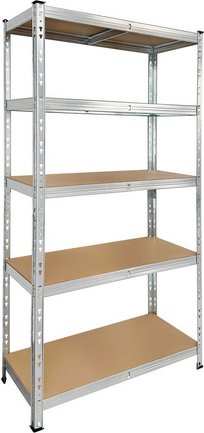 DEAL! Steckregal, HxBxT: 180 x 90 x 40 cm, Stahl verzinkt - silberfarben