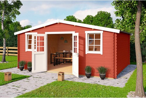 Thumbnail - LASITA MAJA Gartenhaus »Wels 5«, Holz, BxHxT: 548,8 x 245,1 x 420 cm (Außenmaße inkl. Dachüberstand) - rot