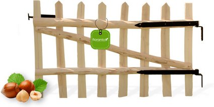 Floranica Gartentor, aus Haselnussholz, 60 cm x 100 cm, inklusive Zubehör - braun