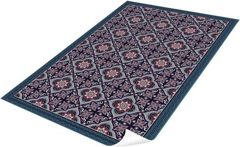 mySPOTTI Vinyl Teppich »Orma«, BxL:203 cm x 136 cm, tuerkis|blau|rot