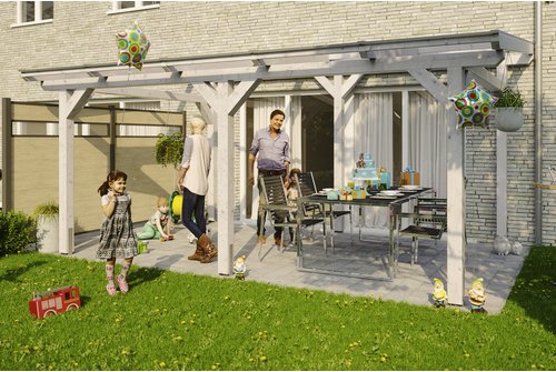 SKANHOLZ Terrassenüberdachung »Siena«, Breite: 541 cm, Dach: Polycarbonat (PC), weiß - weiss