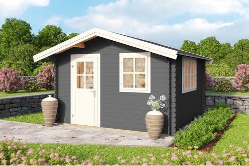 Mr. GARDENER Gartenhaus »Spree«, Holz, BxHxT: 339,8 x 245 x 363 cm (Außenmaße) - grau