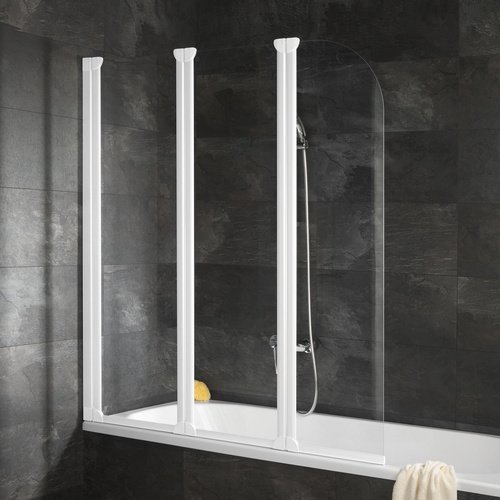 SCHULTE Badewannentrennwand »ExpressPlus«, BxH: 125 x 140 cm, Echtglas - weiss