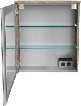 Thumbnail - FACKELMANN Spiegelschrank »Oxford«, Nature-Oak, 1 Tür, BxHxT: 60,2 x 69,6 x 20 cm - grau