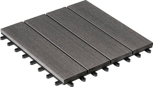 Mr. GARDENER WPC-Fliese, BxL: 30 x 30 cm, anthrazit - grau